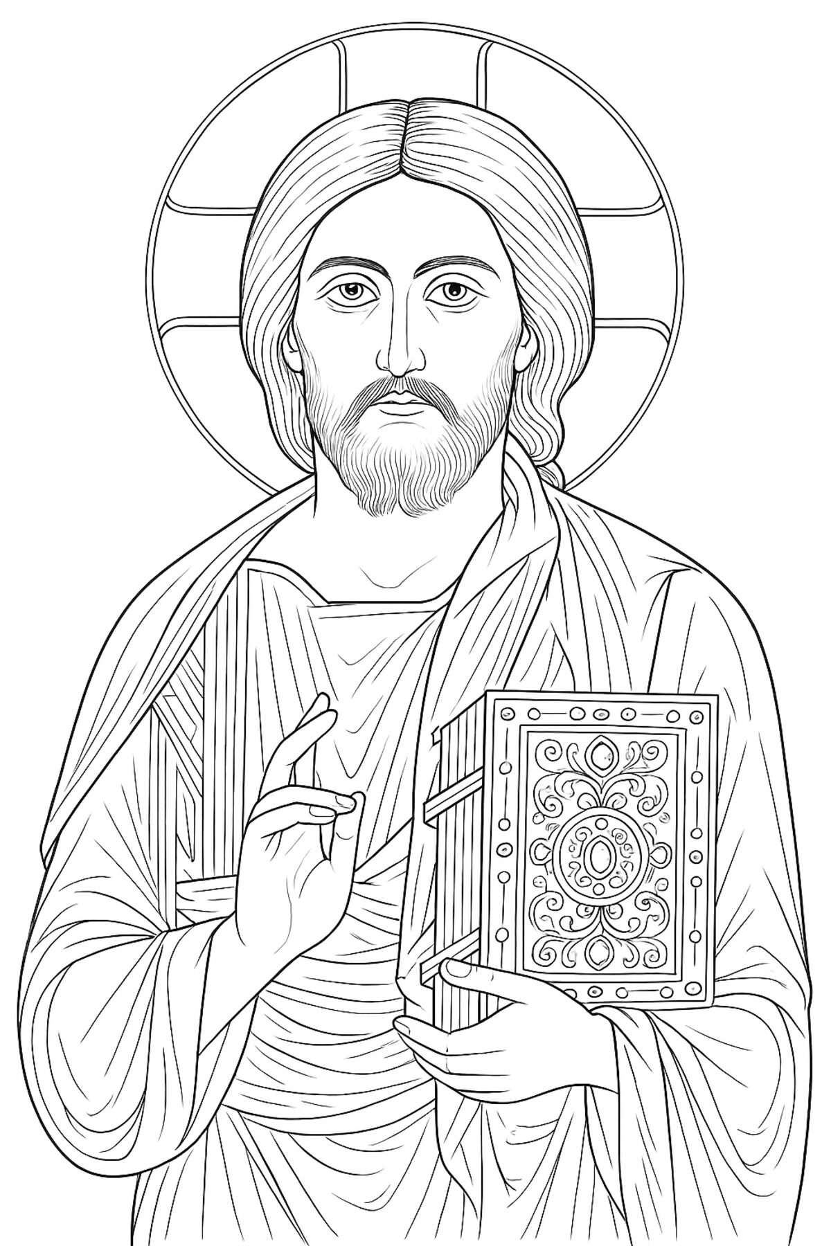 Christ Pantocrator — the outline the children begin from
