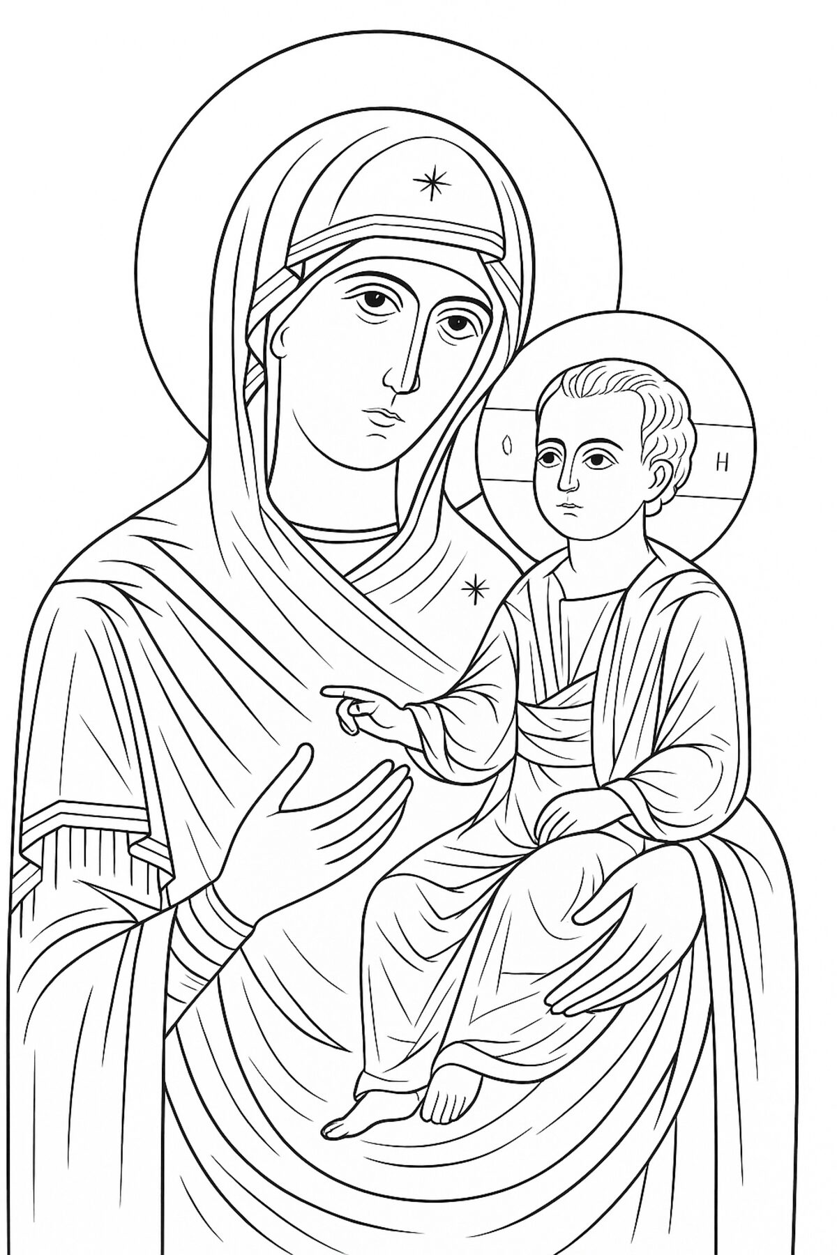 Mother of God (Theotokos) — the outline the children begin from