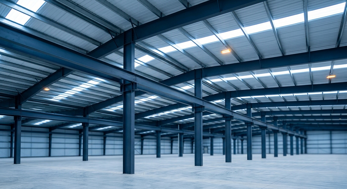 Modular - Rigid Frame (RMG) and Single Slope (RMS): The solid web rigid frame with interior columns provides multiple spans on wider buildings. It can be either gable or single slope. This frame type is economical with individual spans of 30 to 80 feet and building widths from 60 feet to 300 feet or more. Roof slopes are 1/4 to 4 in 12. Modular frames can be used with either cold form purlins or open web joists.
