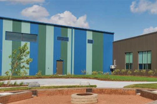 Steel building with custom colour design