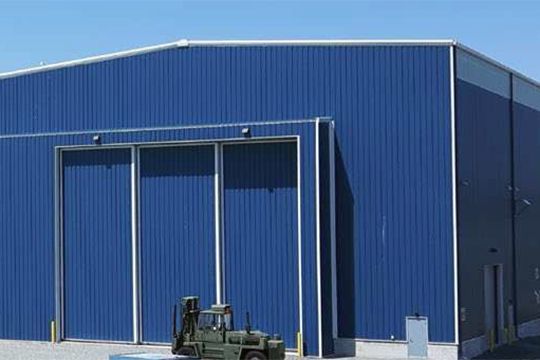 Steel building with custom colour design